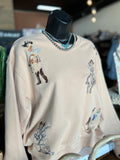 Western Motif Embroidery Sweater