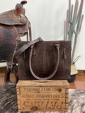 Western Stitch Rough Out Tote- Brown