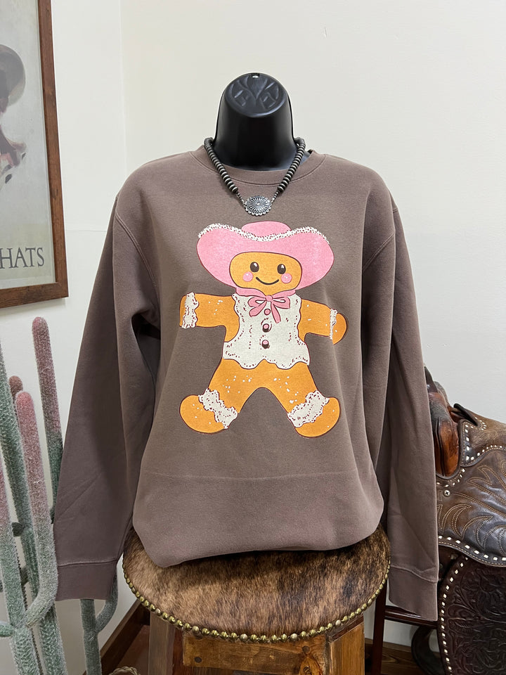 Pink Cowboy Gingerbread Crewneck