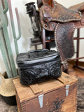 Tooled Leather Jewelry Case-Black