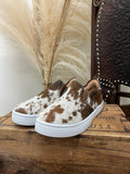 Utah Cowhide Slip Ons- Red Chocolate