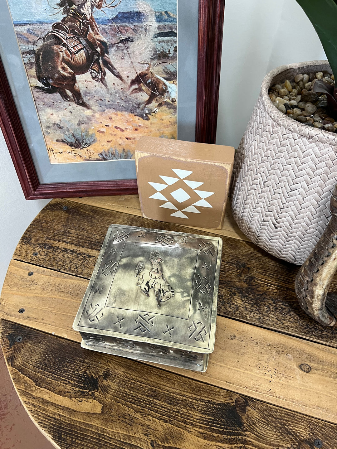Bronc Silver Stamped Jewelry Box