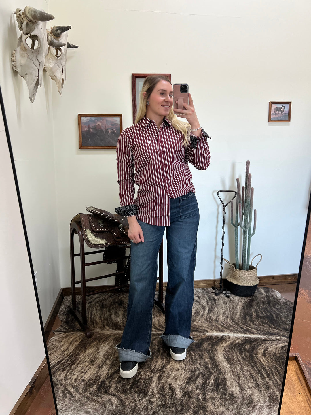 Ariat: Cabernet Stripe Button-Up