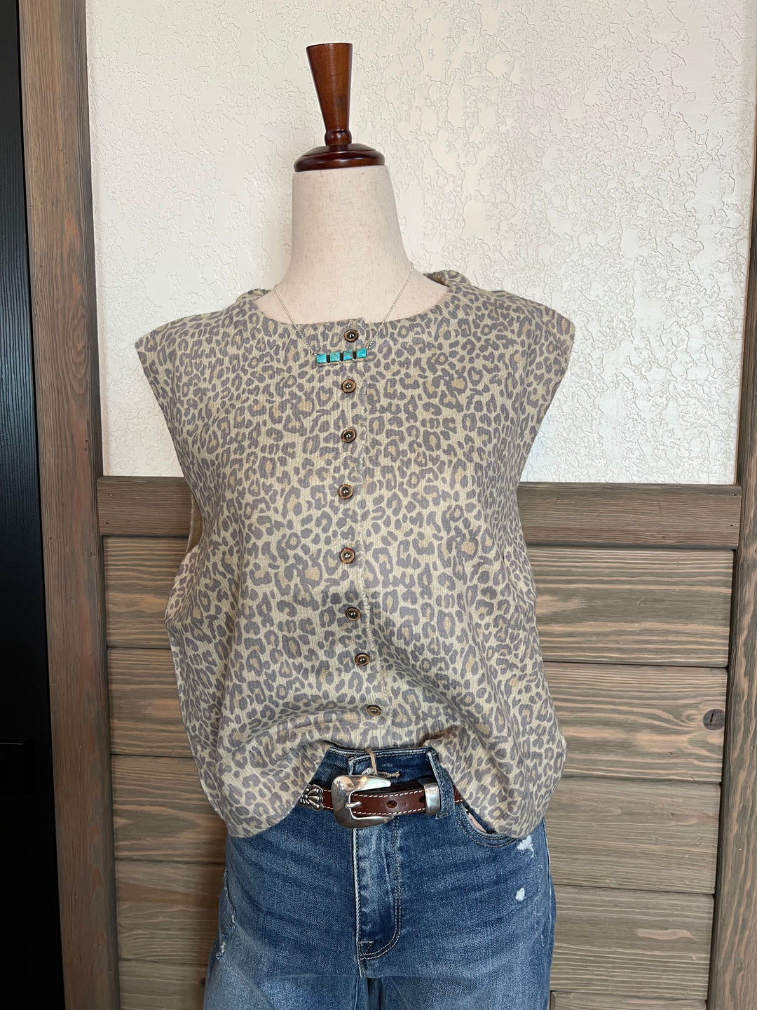 Vintage Leopard Sweater Vest