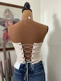 Stitched Up Corset Top-Cream