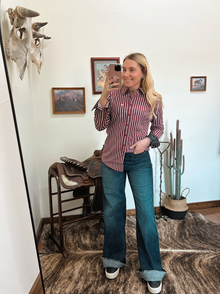 Ariat: Cabernet Stripe Button-Up