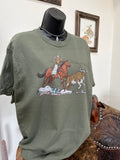 Lasso The Longhorn Tee-Olive