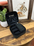 Black Boot Stitch Jewelry Case-Square