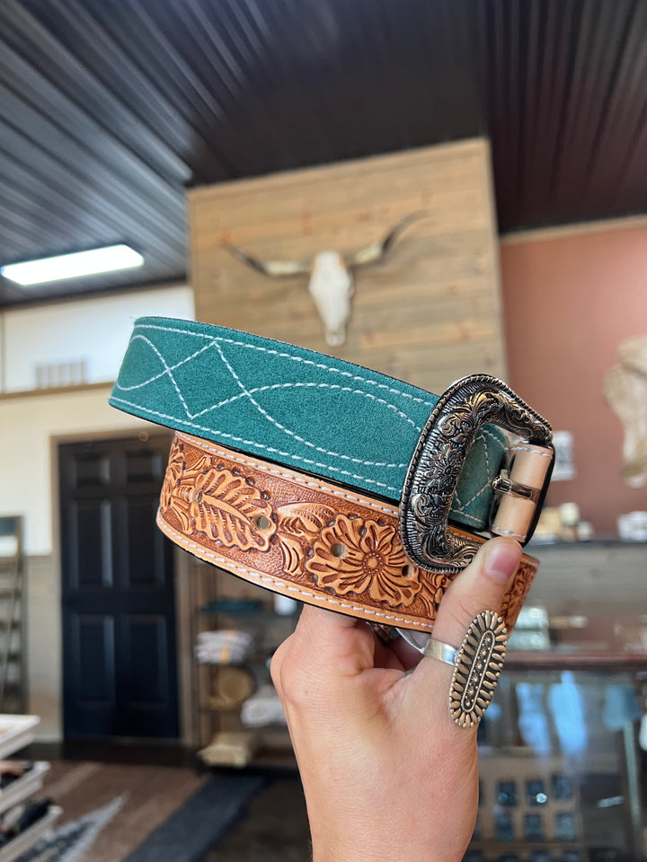 The Rough Hand Belt-Teal