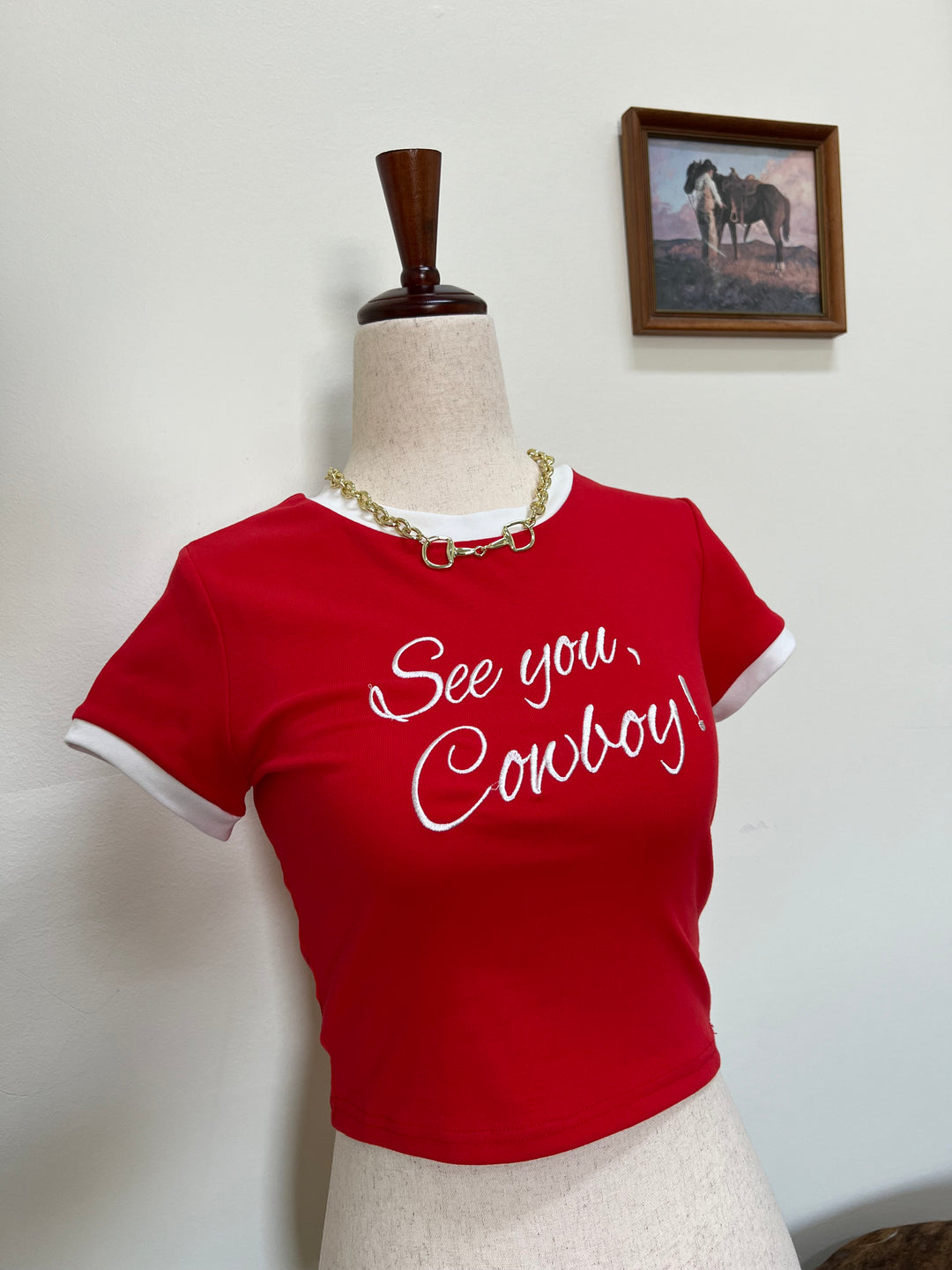 See You Cowboy Crop Tee