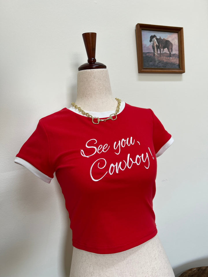 See You Cowboy Crop Tee