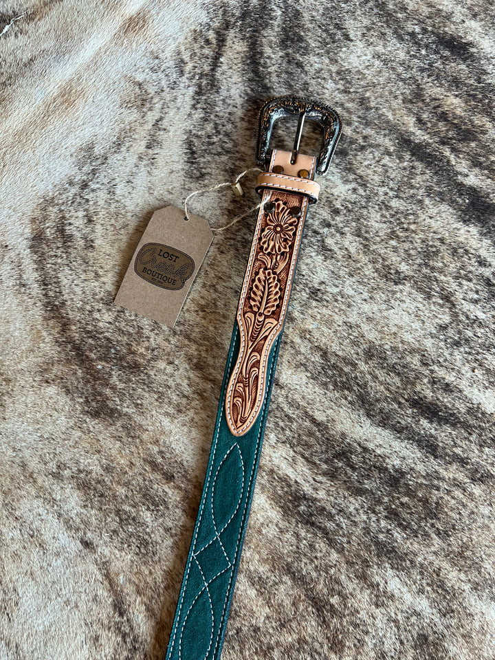 The Rough Hand Belt-Teal