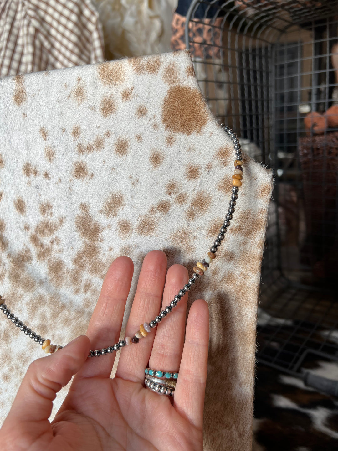 Desert Pearls & Nevada Opal Nugget Necklace-19”