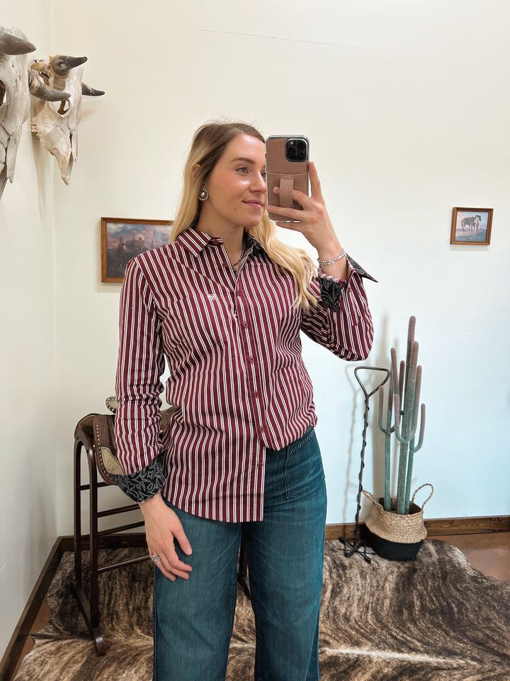 Ariat: Cabernet Stripe Button-Up