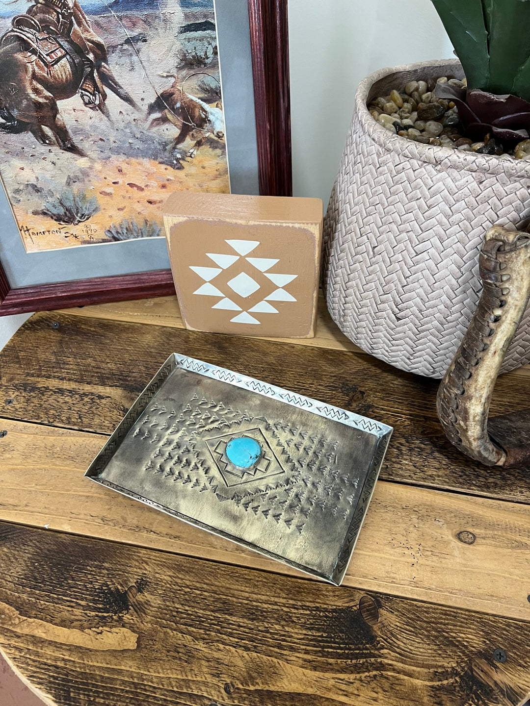 Stamped Aztec Tray- Medium