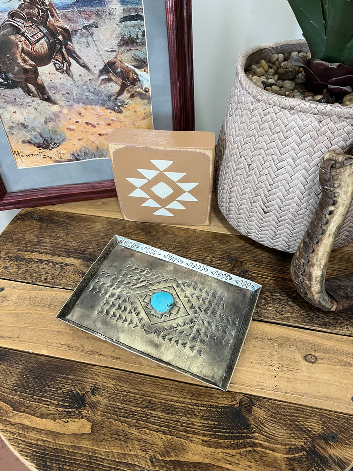 Stamped Aztec Tray- Medium