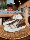 Utah Cowhide Slip Ons- Red Chocolate