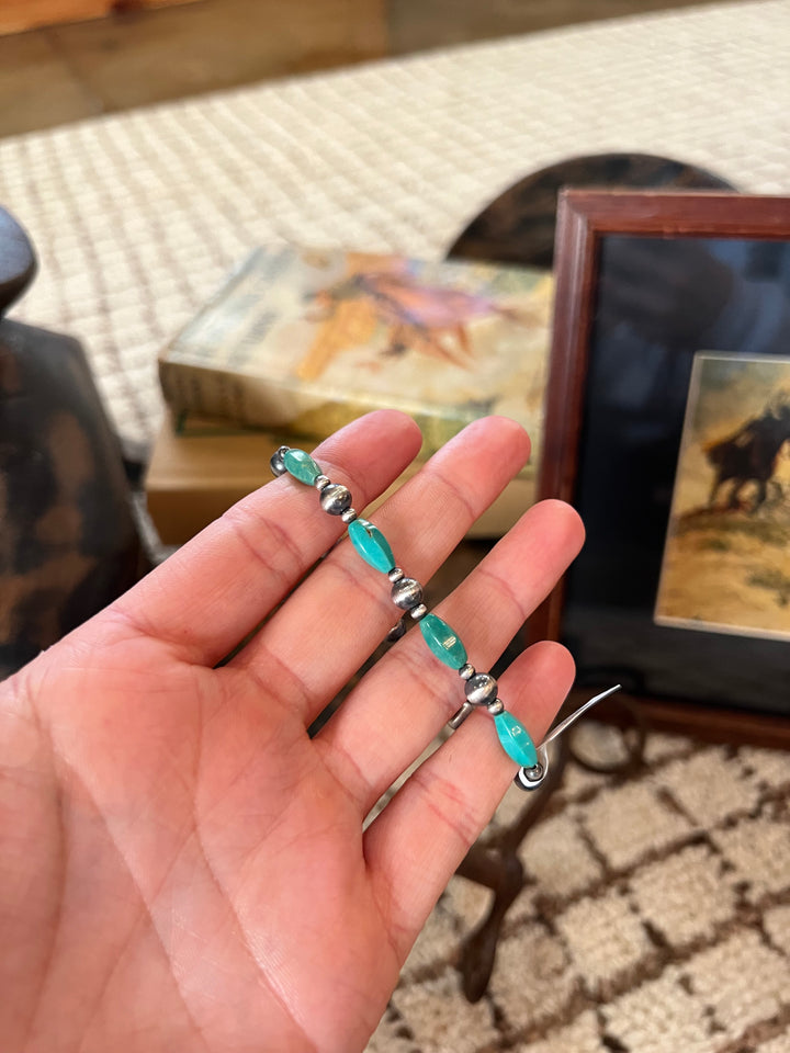 Desert Pearl & Torpedo Turquoise Stretchy Bracelet