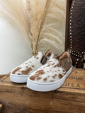 Utah Cowhide Slip Ons- Red Chocolate