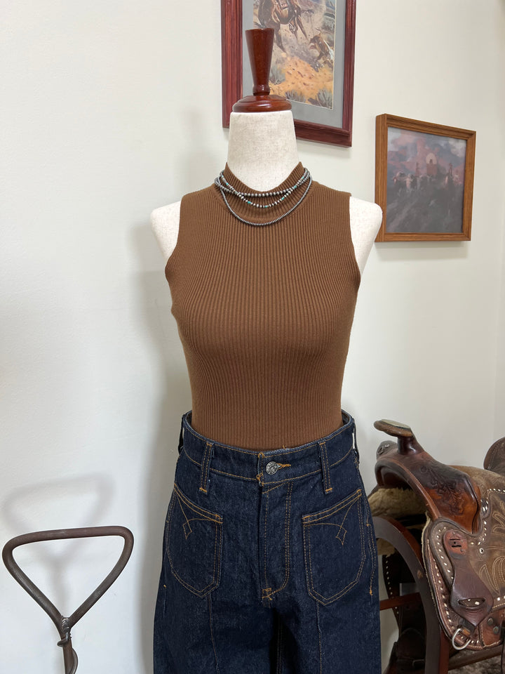 Mock Neck Sweater Tank{2 Colors}