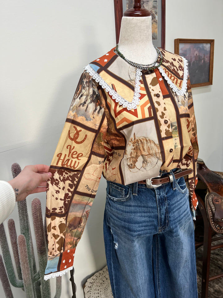 Tucker Cowboy Button-Up Blouse