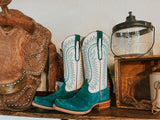 Ariat: Derby Turquoise Rough Out Boots