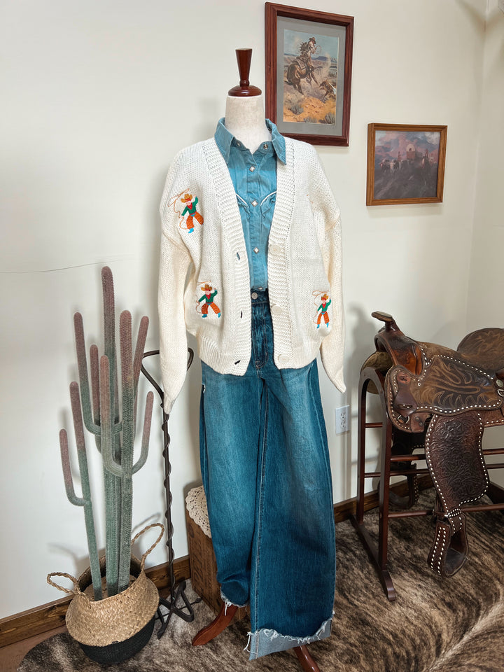 Embroidery Cowboy Cardigan