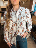 Roping Cowboy Button-Up