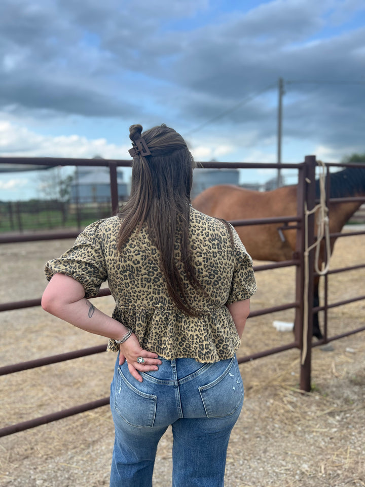 Lace & Leopard Top