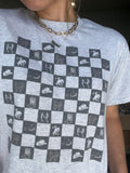 Western Checker T-Shirt-Ash