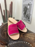 Nadia Pink Suede Out Sandals