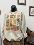 Rodeo Event Matchbook Crewneck-Sand