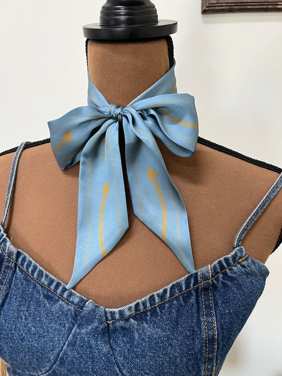 Chambray Smiley Pocket Twilly