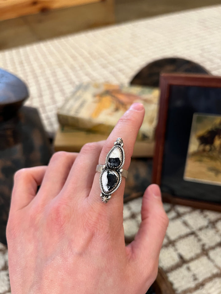 White Buffalo 2 Stone Ring