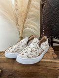 Utah Cowhide Slip Ons- Red Chocolate