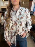 Roping Cowboy Button-Up