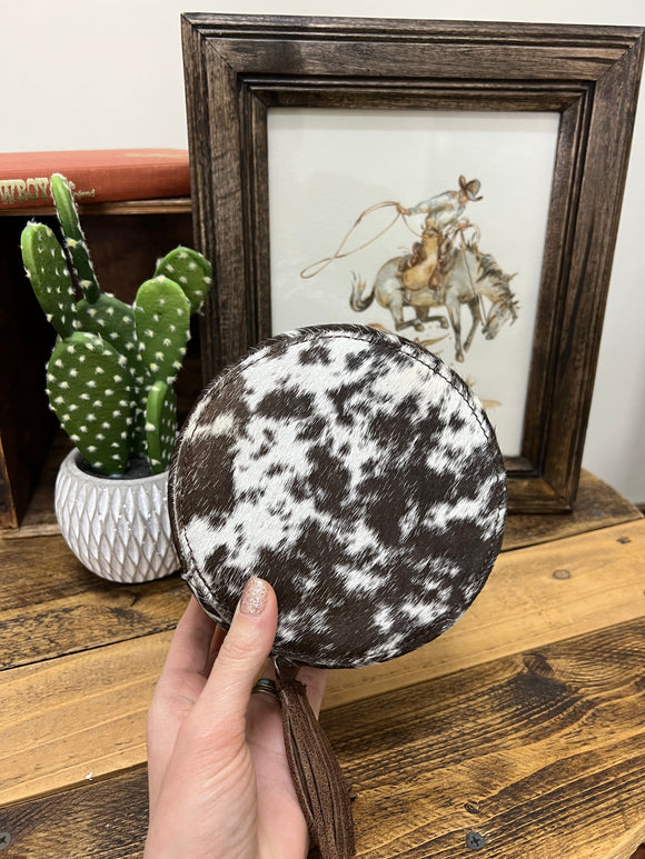 Cowhide Jewelry Case-Round