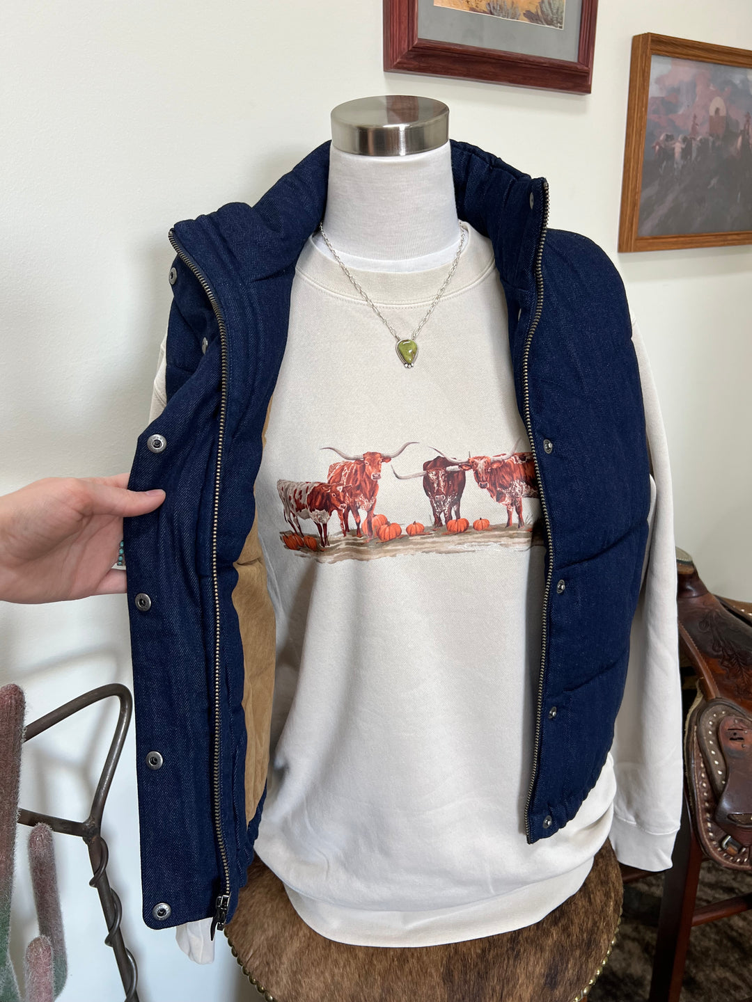 Ariat: Denim Puffer Vest