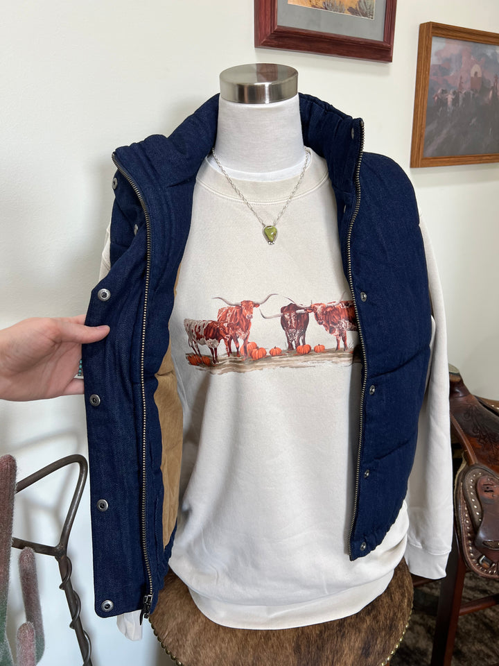 Ariat: Denim Puffer Vest