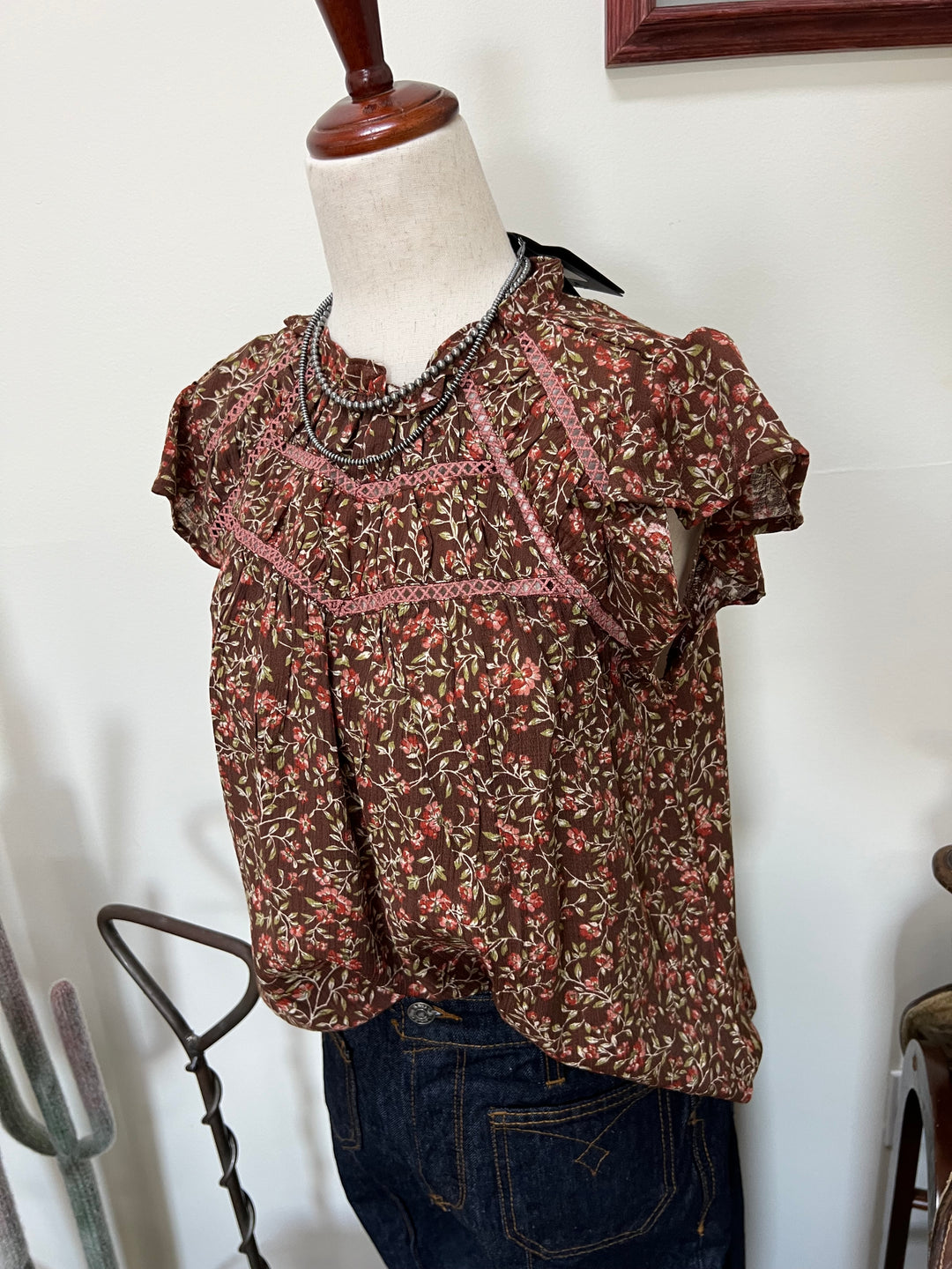 Floral Lace Yoke Top