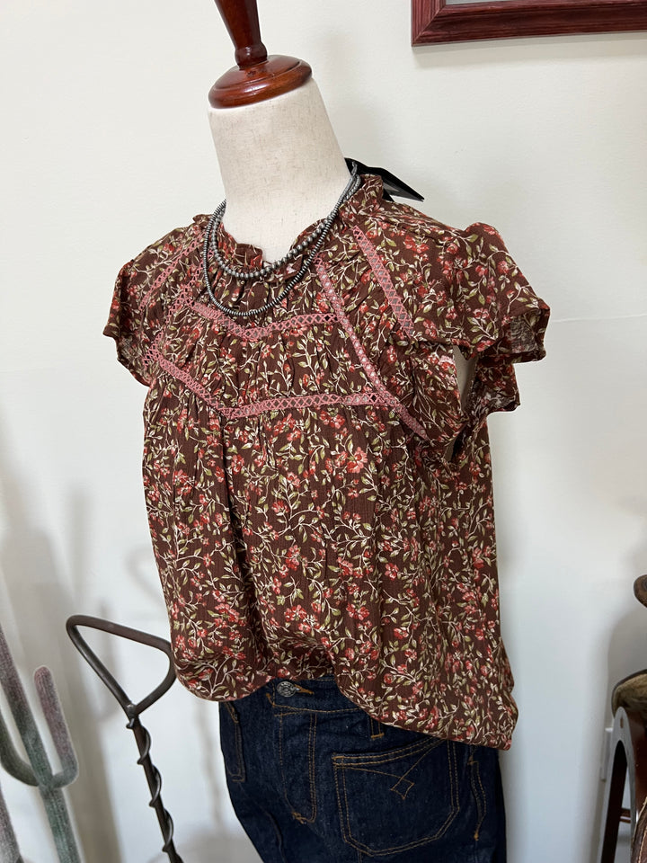 Floral Lace Yoke Top