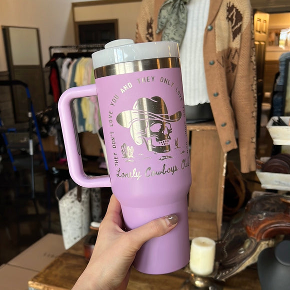Lonely Cowboy Tumbler- Lilac