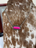 Faux Pink Bar Necklace