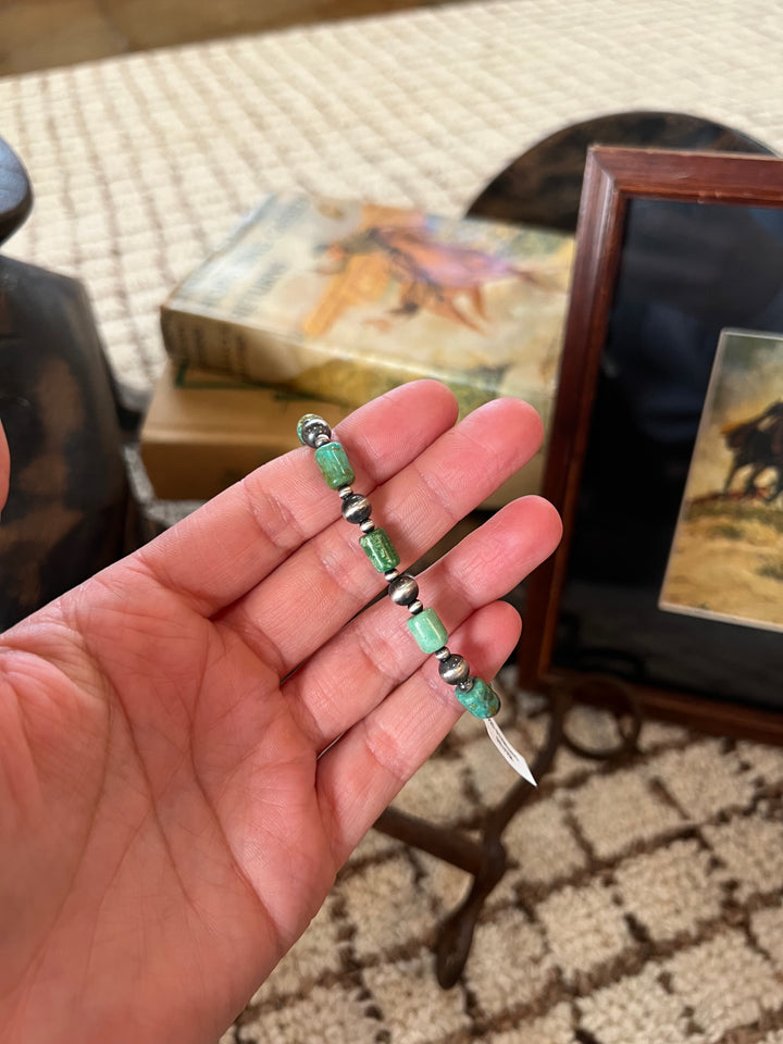 Desert Pearl & Turquoise Stretchy Bracelet