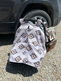 Tan Aztec Collage Car Seat Cover