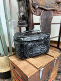 Tooled Leather Jewelry Case-Black