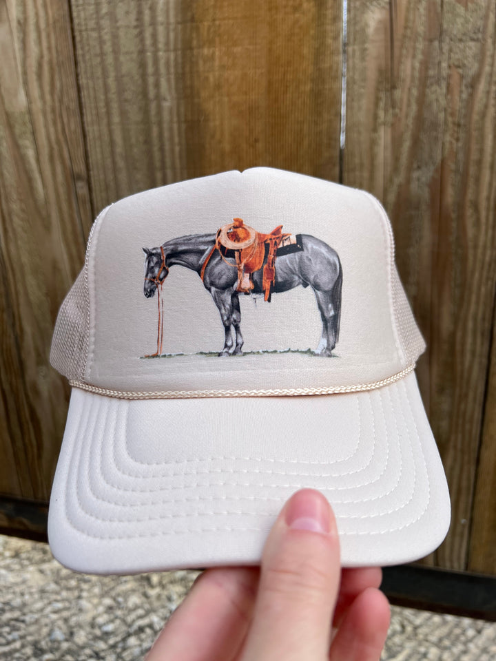 Gray Cowpony Trucker Hat