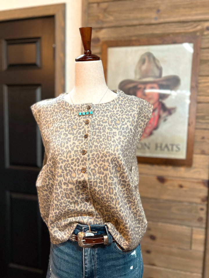 Vintage Leopard Sweater Vest
