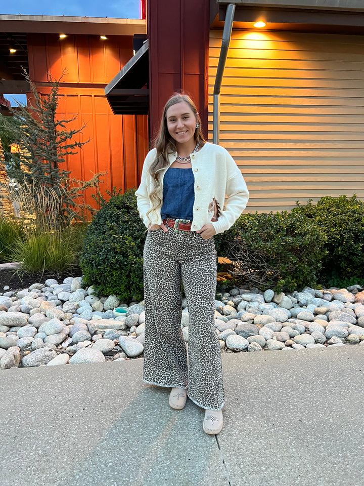 Lexi Leopard Wide Leg Jeans
