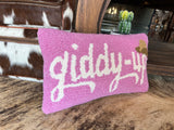 Giddy Up Pink Hook Pillow